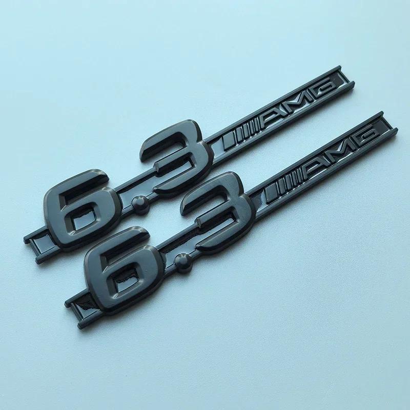 fzpxb5 2025 Hot 2pcs 2013 Old Flat Letters Numbers ABS Emblem for Mercedes Benz C63 6.3 AMG Bar Car Side Fender Logo Sticker Chrome Bla