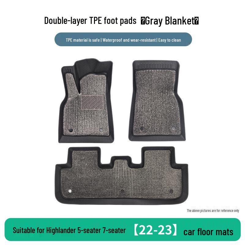 Custom TPE Floor Mats for 2022-2023 Toyota Highlander 5- and 7-Seater Models