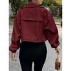 Women's Fashion Casual Solid Color Print Autumn Winter Long Sleeve POLO Neck Jackets  Coats