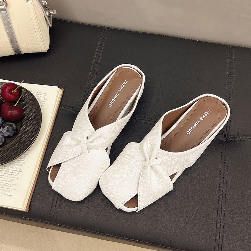 Baotou Half Slippers Women's Outer Wear 2025 Summer New Korean Version Flat Cool Slippers Lazy Fashion Muller Shoes Women