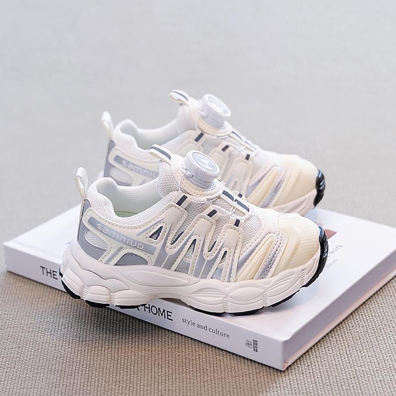 Pink Rotating Buckle Sneakers Girls New Autumn Children's Shoes Dad Shoes Boys Hiking Shoes Tide Brand