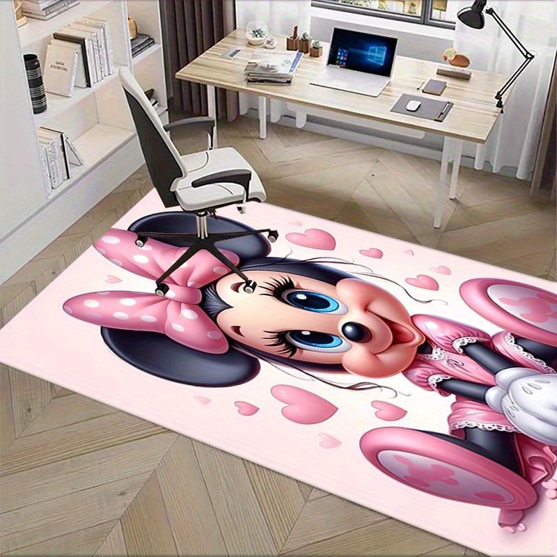 1pcOffice Carpet, Under Chair Rug, Gift for Home Decor, Cute Mouse Design with Pink Bow and Hearts