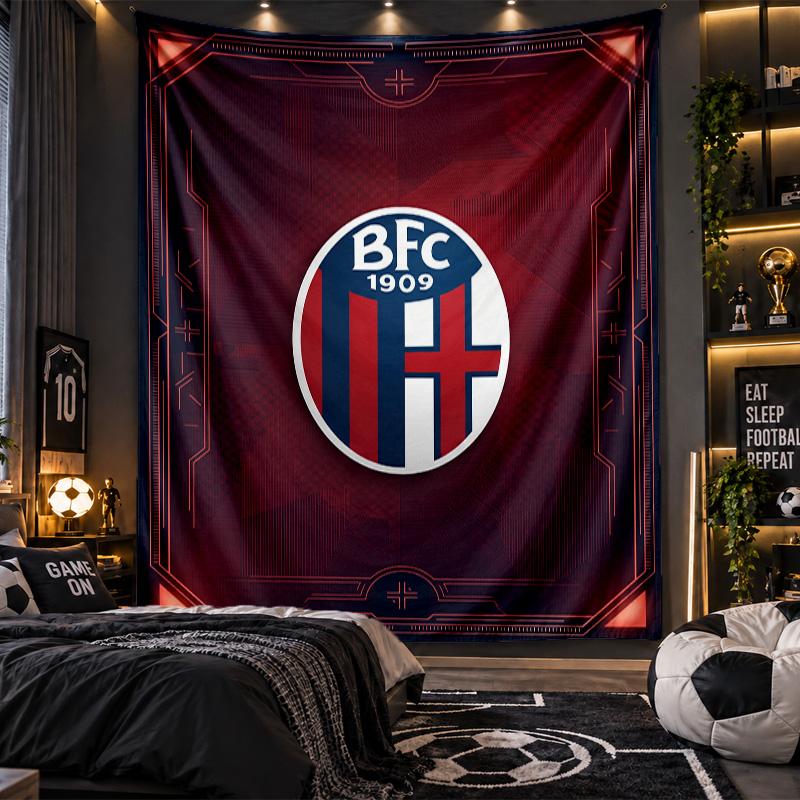 Wall Hanging Tapestry Bologna FC Print Cloth for Living Room Bedroom Home Decor