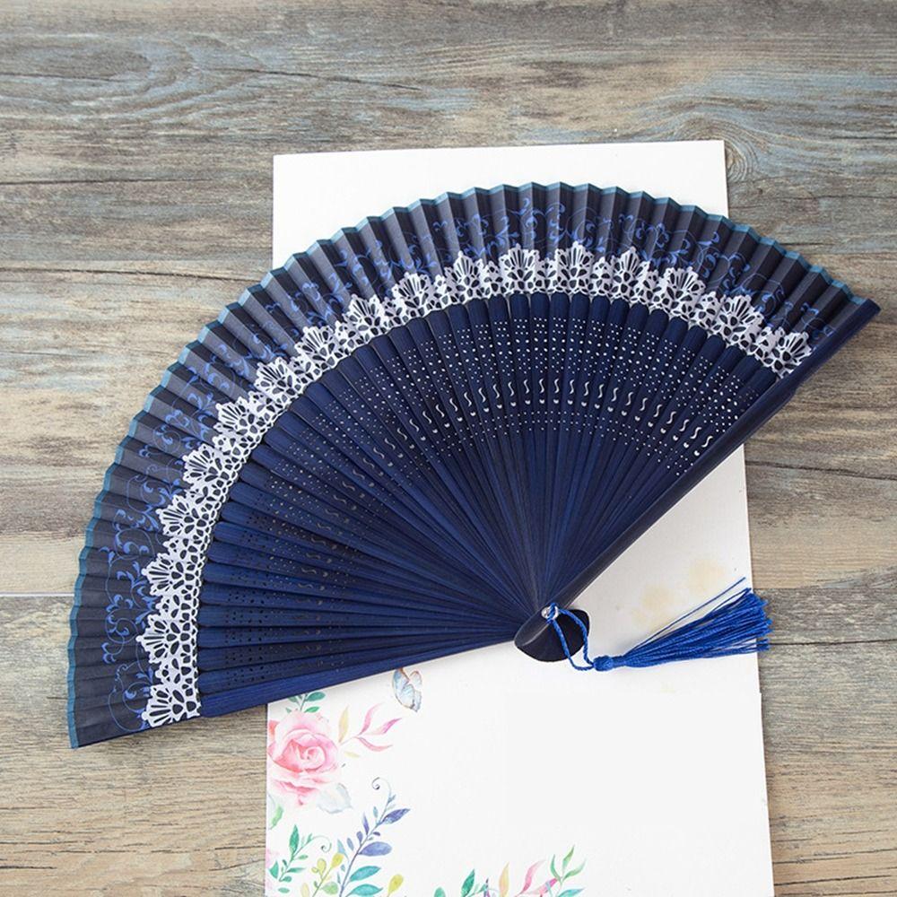 With Tassel Folding Fan Change Color Dance Fan Chinese Style Summer
