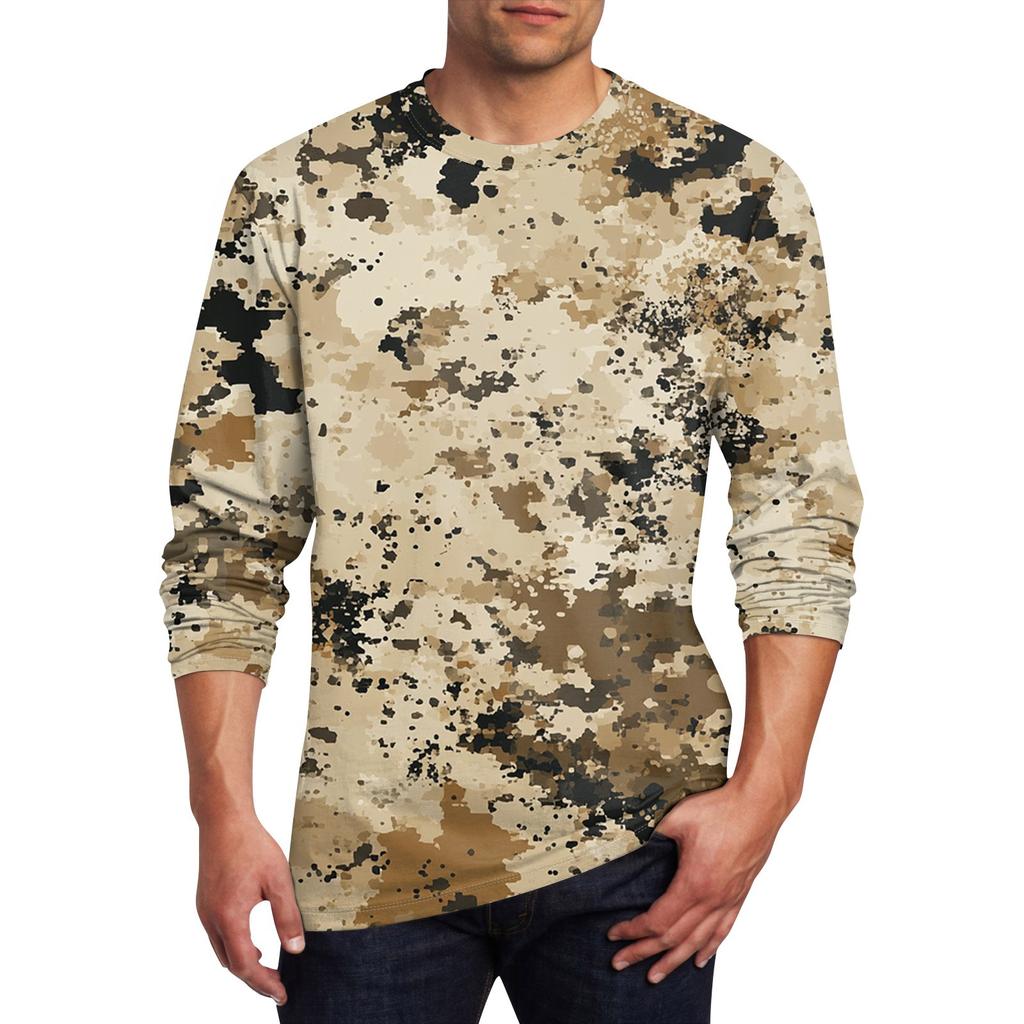 Pánské tričko s výstřihem Oblečení Outdoorový potisk s dlouhým rukávem Módní návrhář Vintage