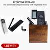 Acacia Wood TV Remote Holder, Caddy and Organizer for Table, Vintage Farmhouse Desk Caddy (Brown for 2 or 3 Remote Controls)