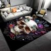 Skull and Floral Pattern Carpet with Dark Elegant Design and Colors Suitable for use as an anti-slip for living room bedroom sofas