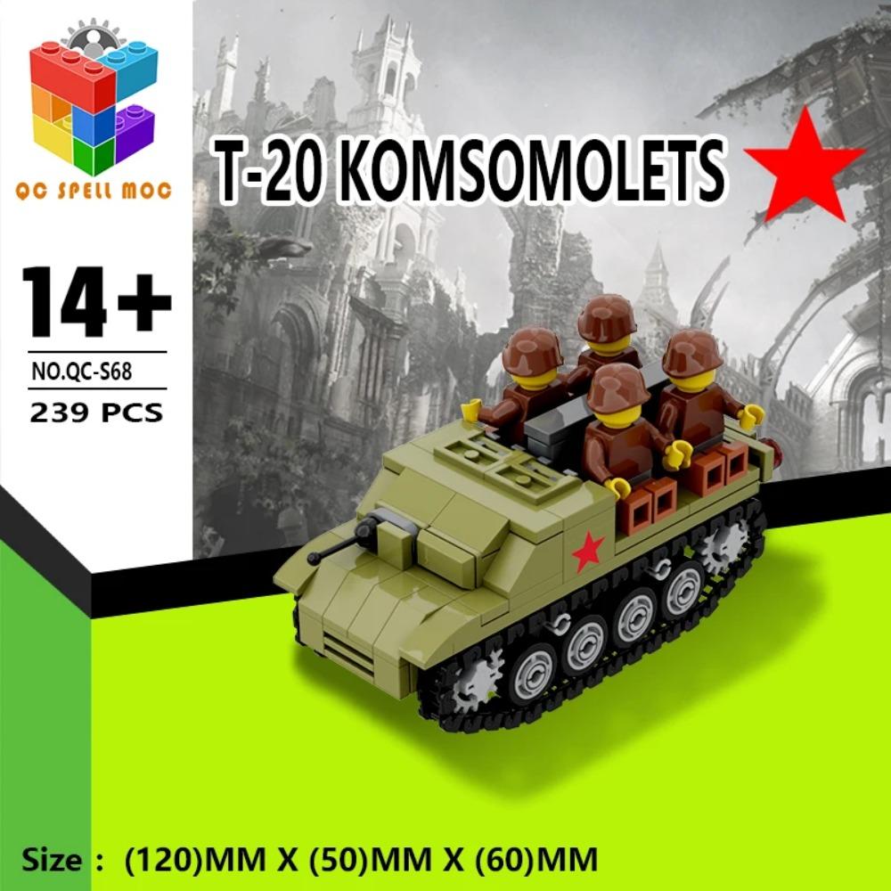 Gebäude MOC Neuer WW2 Sowjetischer Panzer gepanzertes Fahrzeug Baustein Set Militär Montage Modell Armee Krieg Soldat Spielzeug Geschenke für Kinder Kinder