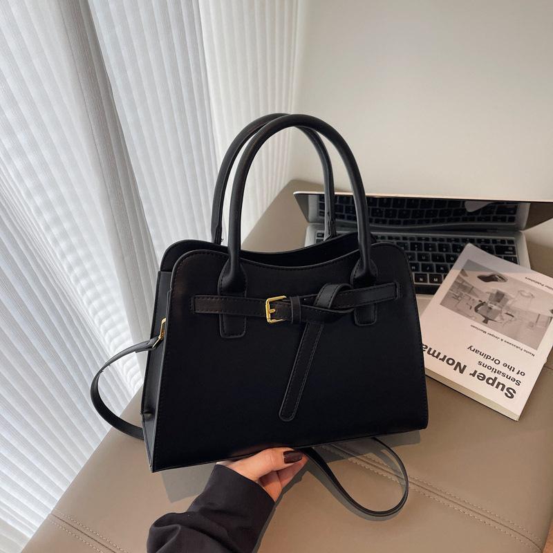 New high-end solid color retro temperament lady bag portable shoulder messenger women's bag