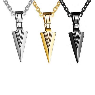 2024 Men's European and American Triangle Spearhead Arrow Pendant Necklace