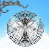 Hand-Drawn Metallic Black & White 3D Butterfly Mandala Wind Chime - Outdoor Hanging Garden Sculpture Art, No Power Needed