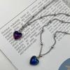Discoloration Love Pendant Necklace Fashion Women Thermochromic Mood Monitor Heart Pendant Necklaces Stainless Steel Chain Necklaces Jewelry Gift
