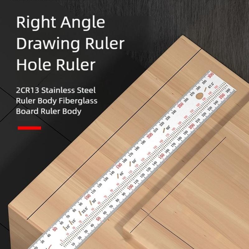 Multiple Functional Steel Carpenter Tool 45° Angles Guide & 90° Layout Square Upgrades for Accurate Marking & Measuring