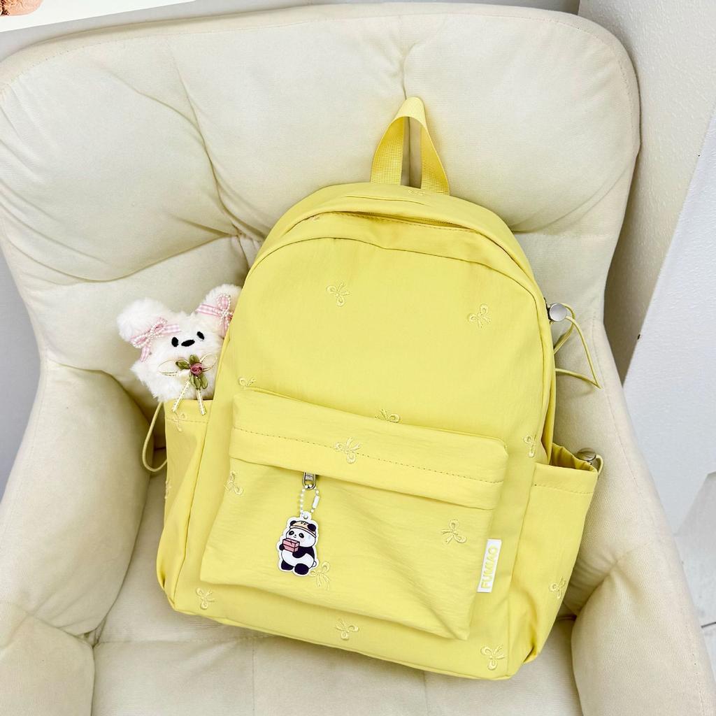 Schoolbag Japanese ins small fresh solid color versatile schoolbag large capacity junior high school student backpack leisure travel backpack