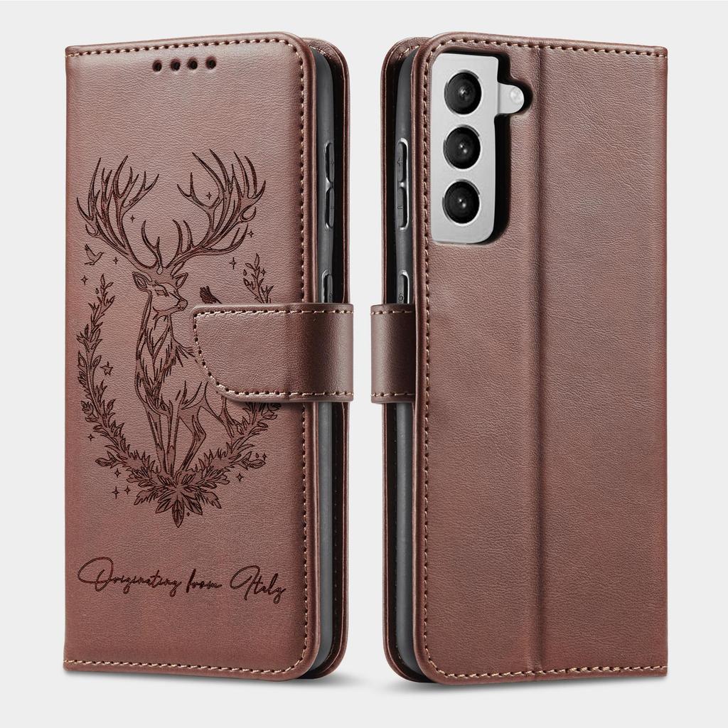 Emboss 3D Animal Leather Phone Wallet Case Book Stand For iPhone 17 16 Pro Max Samsung Xiaomi Redmi Note 14 Honor Oppo Magnetic Card Holder Flip Cover