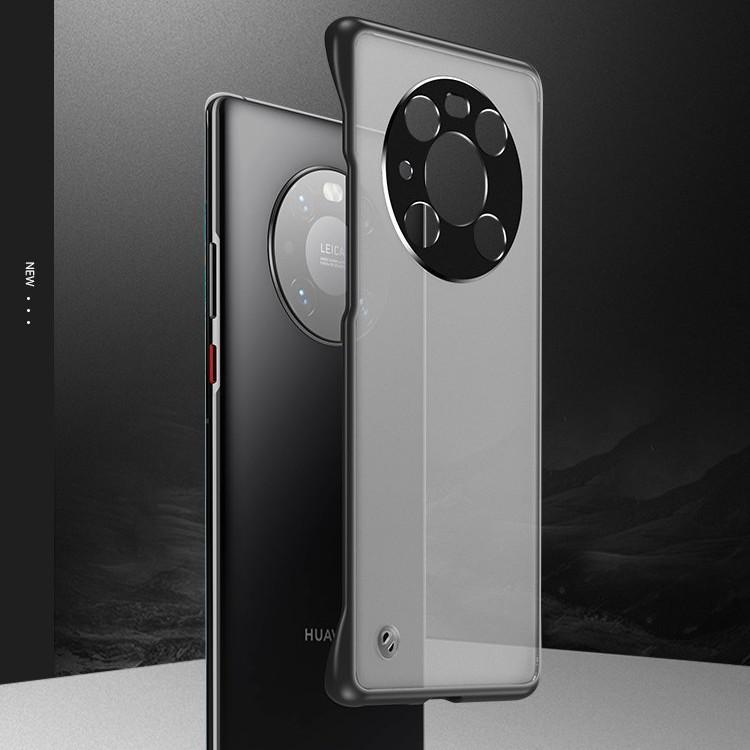 Huawei Mate50Pro P60 Frosted Clear Metal Lens Frame Protective Case