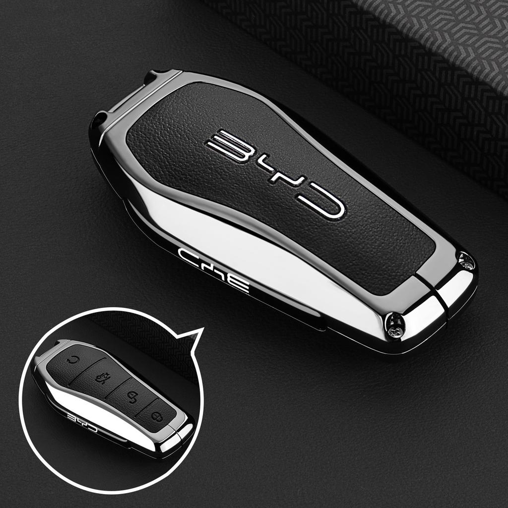 Car Key Case For Byd Atto 3 Accessories Keychain Remote Protection Cover Bag Shell Housing Ring Holder Fob