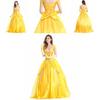 Elegantes gelbes Ballkleid mit mehreren Lagen für Erwachsene, Die Schöne und das Biest Belle Kostüm