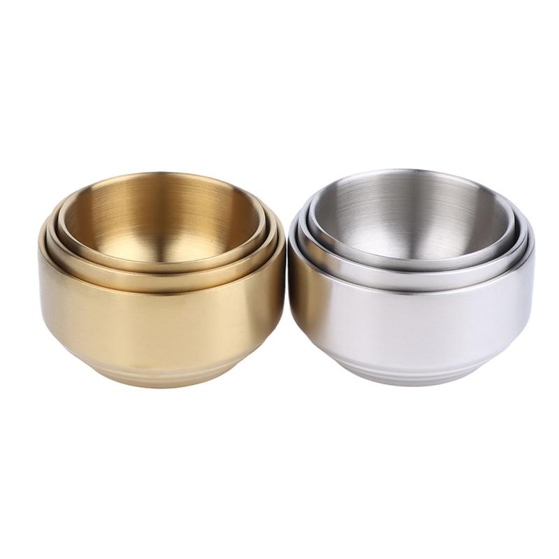 Korean Style 304 Double-layer Thick Durable Stainless Steel Rice Bowl Soup Rice Bowl Cuisine Home Child Small Bowl Cuisine