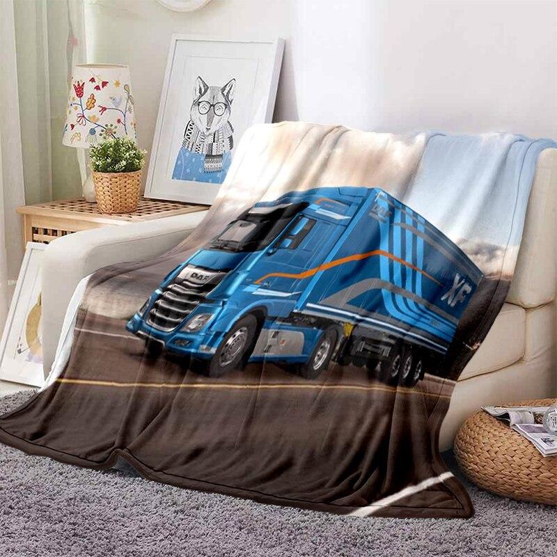 3D Грузовик Scania Плед Флисовый Теплый Уютный Мягкий Плед для Дивана Кровати Стойкий к Выцветанию Антистатический Машинная Стирка 100x150cm