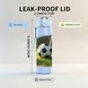 1PC Realistic Soccer Ball Grass Print 750ml Color Plastic Sports Water Bottle Leakproof Flip Straw Lid Suitable for Sports Office Home Use