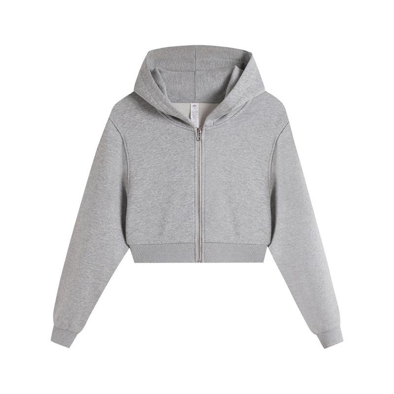 Autumn and winter short zipper hooded sweater women's loose casual sports jacket versatile trendy top