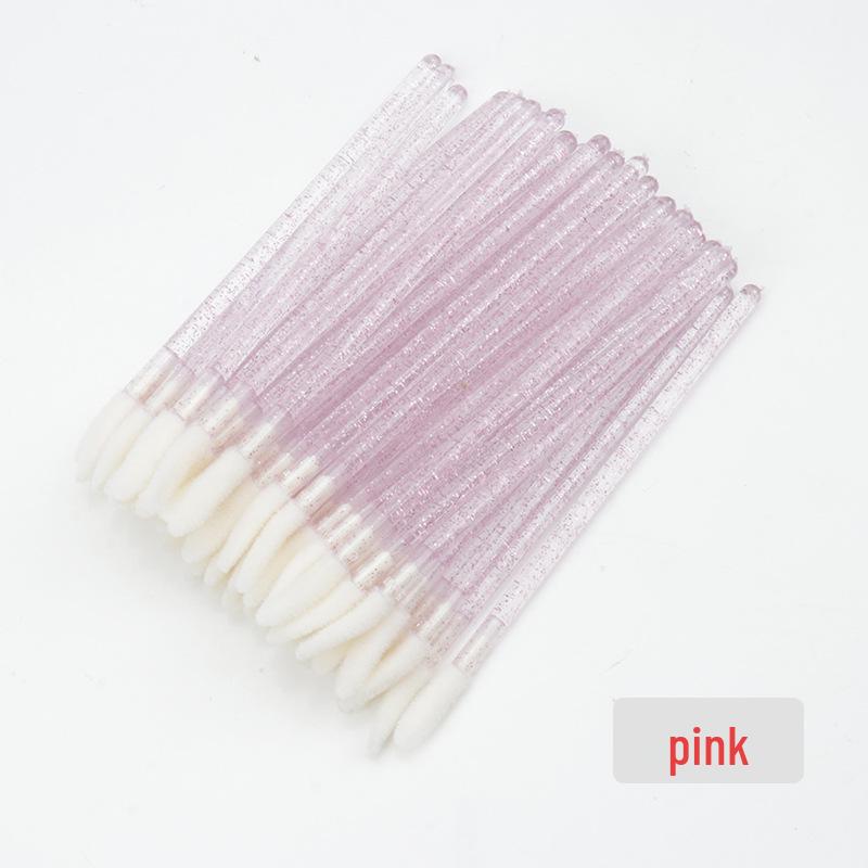 50-Pack Disposable Lip Brushes - Straight & Slanted Head Crystal Rods for Gloss and Lipstick Application