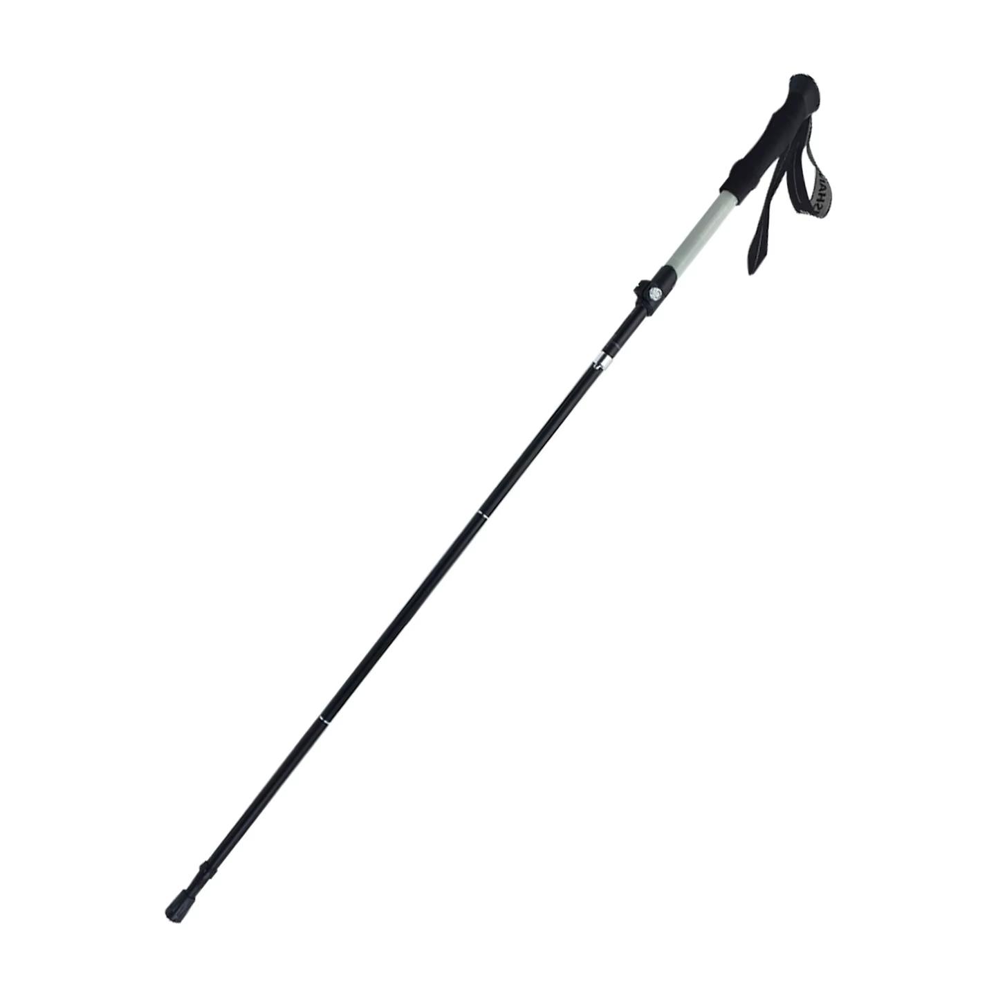 Luminous Foldable Telescopic Trekking Pole Lightweight Aluminum Alloy for Hiking Camping Climbing Equipment чёрный