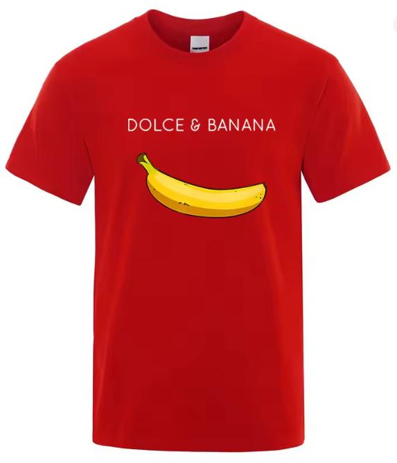 Summer Unisex TShirt High Quality Cotton Blend Funny Banana Printing Loose ONeck Unisex Short Sleeve Casual For Male TShirt Top Tee