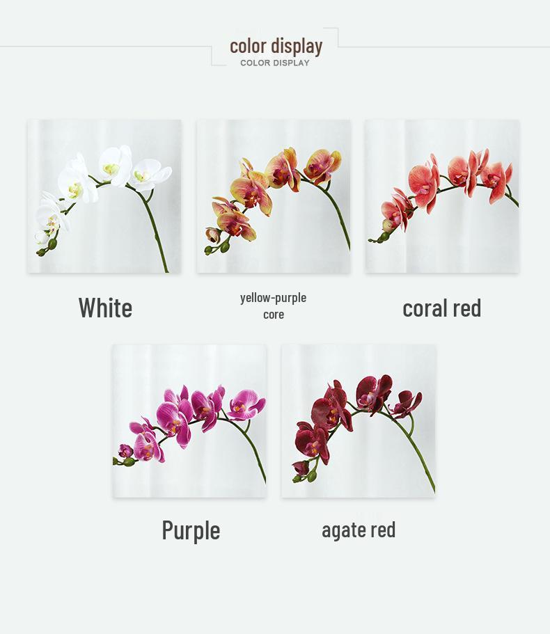 Lan Kwai Fong Luxurious Phalaenopsis Artificial Flowers for Living Room Decoration
