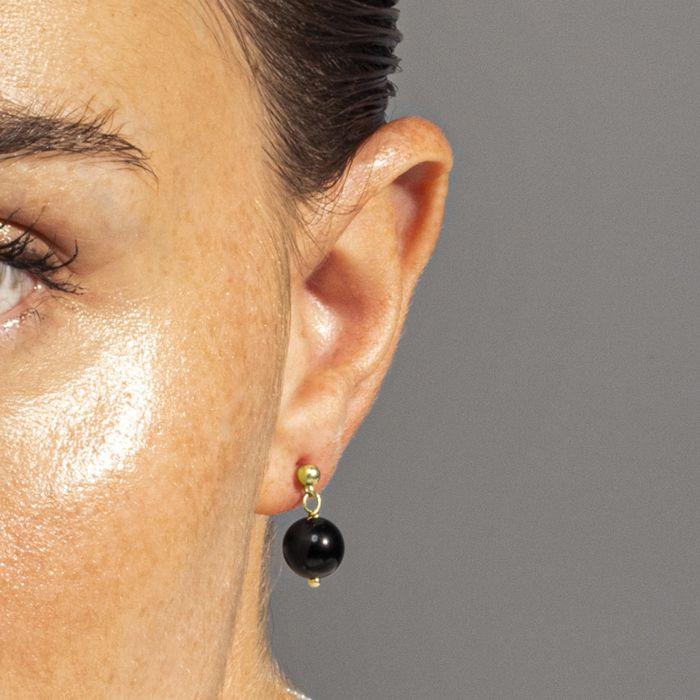 Boucles d'oreilles - LUXENTER - Coleki - Métal 925 - Onyx - Clou/Puce