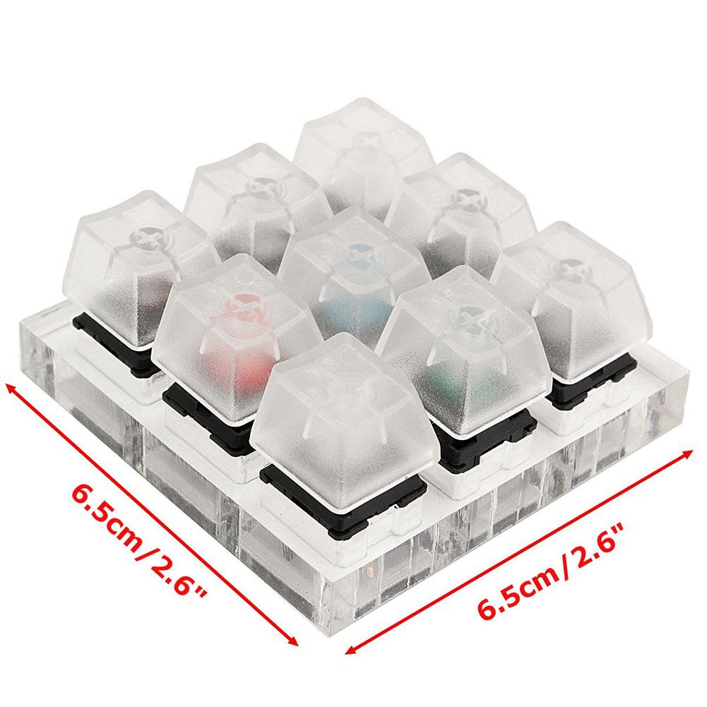Acrylic Keyboard Tester 9 Clear Plastic Keycap Sampler for Cherry MX Switches Keyboard Keycap Accessories