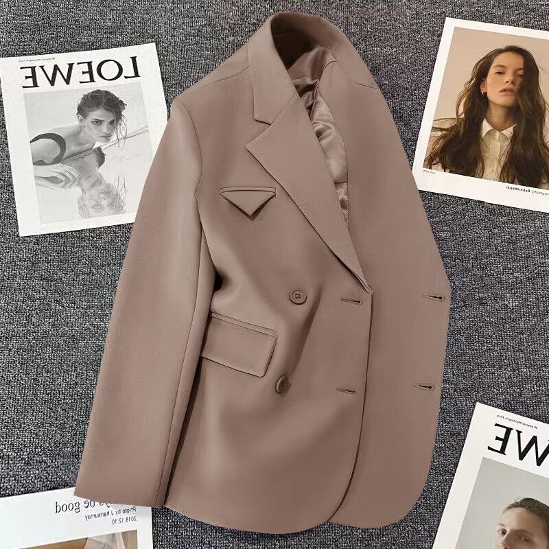 Women's Pink Slimming Blazer - Loose Fit, Age-Reducing Fashion for Spring & Autumn