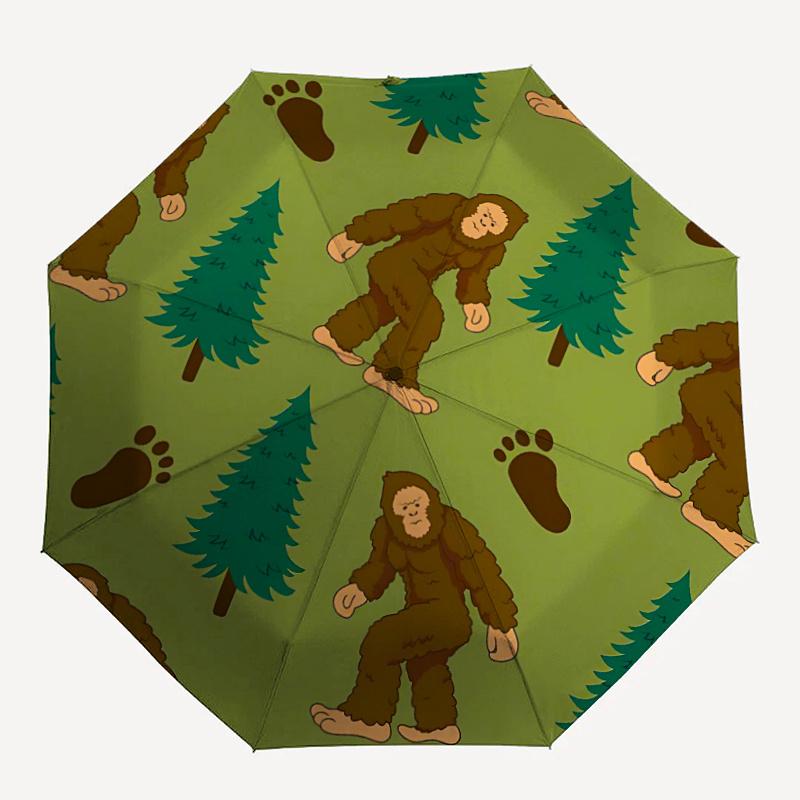 

1pc Bigfoot ape-man Forest Automatic Open/close Umbrella, 8-Rib sturdy structure, Portable Travel Umbrella, Parties, Everyday Useb002