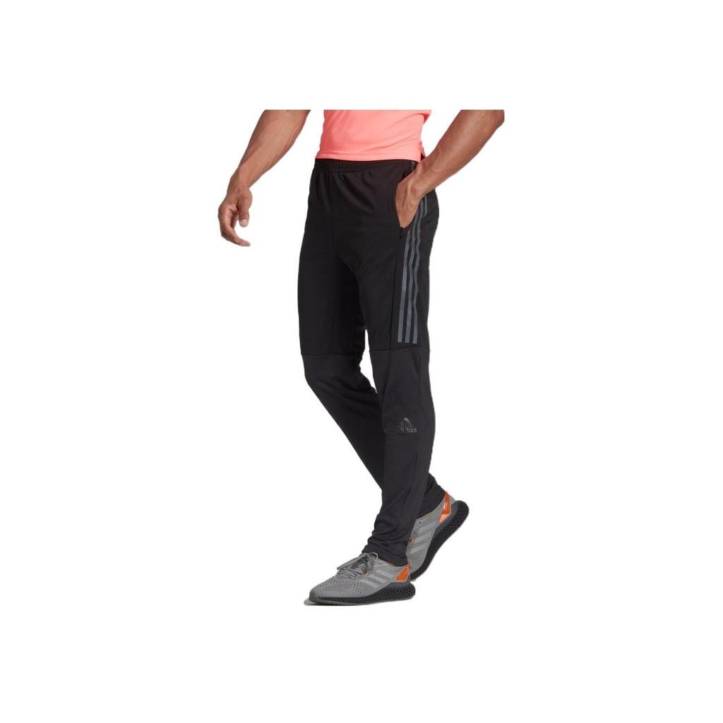 Adidas Logo Stripe Print Casual Sweatpants Men Bottoms Black HE2470