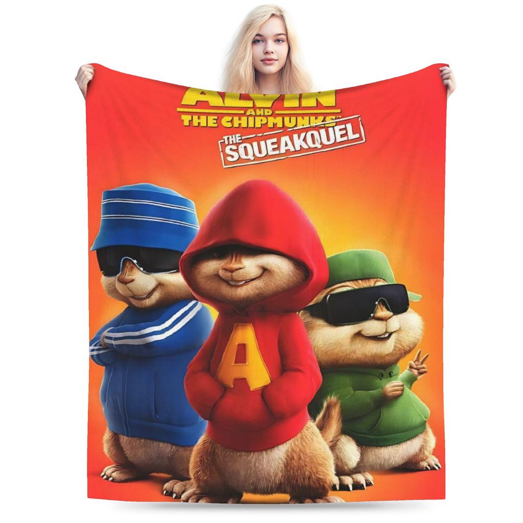 Super měkká deka Alvin a Chipmunkové Prémiový flanelový fleece Lehká přikrývka Teplé plyšové deky pro všechna roční období
