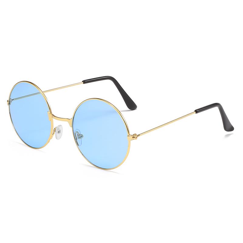 Retro Round Sunglasses with Ocean Lenses - Trendy Colorful Round Frame