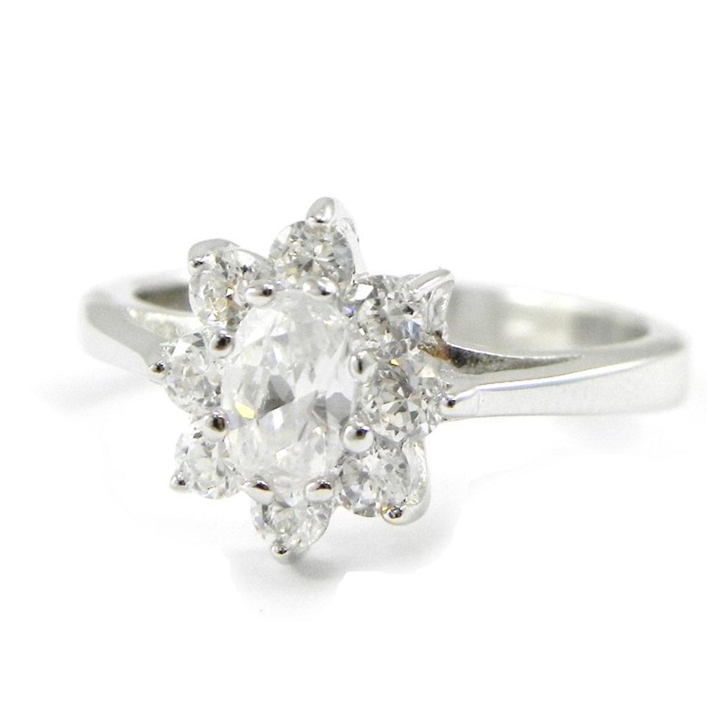 

Серебряное кольцо Викторина белое