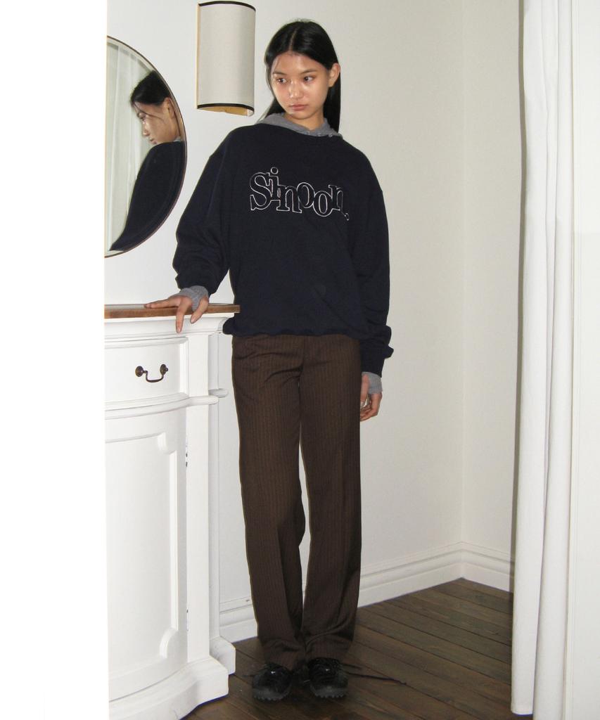SINOON Boucle Logo Sweatshirt (Navy)