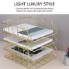 Modern Stackable Letter Tray Desktop Organizer Under Desk Hanging Organizer Metal Paper Tray for Women Men Student Staff