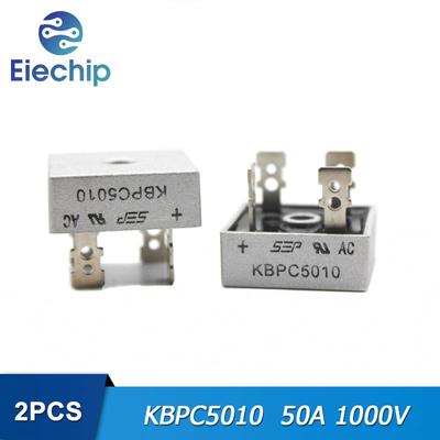 2 pçs/lote KBPC5010 50A 1000V Ponte Retificadora de Diodo