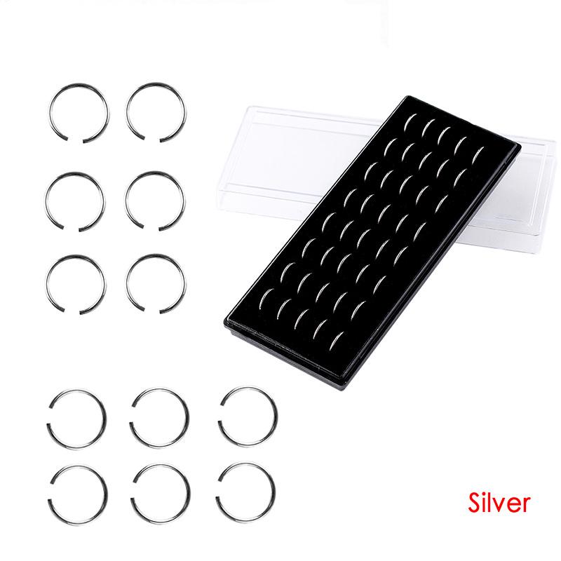

European & American Fashion Titanium Steel Fake Nose Ring, Stainless Steel C-Shaped Stud, Geometric Style, 40 pcs/box.