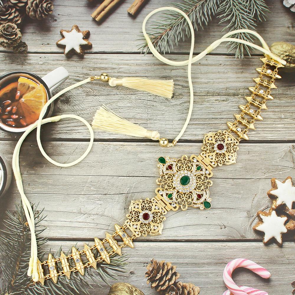 Bijuterii Mireasa De Dama Chic Culoare Aurie Lant In Talie Cu Franjuri Accesorii