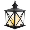 Large, Black Decorative Lantern with Three LED Candles Goliath