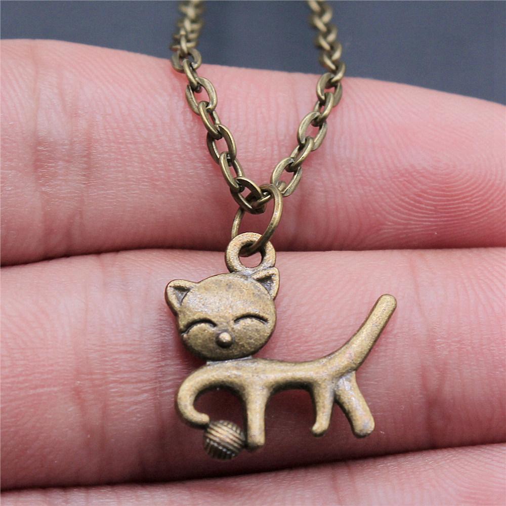 Pet Dog Cat Pendant Antique Bronze Metal Choker Necklace for Women New Arrival Gift