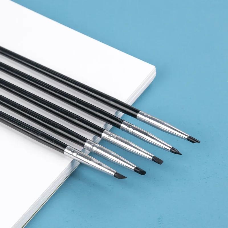 5pcs Art Silicone Brush Diy Nail Tools Color Shapers Paint Brushes Clay Sculpture Shaping Modeling Rubber Tip Artists Supplies