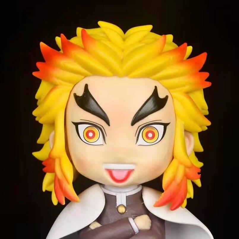 12cm Q Version Anime Demon Slayer Figure Rengoku Kyoujurou Pvc Action Figure Toys Collectible Model Toys Kid Gift