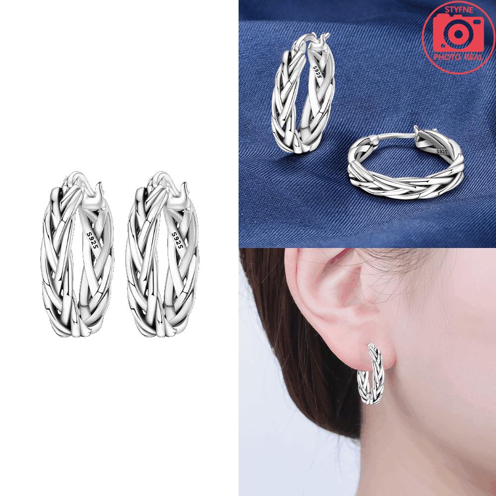 Basic Woven Rope Earring Classic Multi-layer Women Retro Earring Authentic Original Copper Metal Delicate Valentine Perfect Gift Anniversary Earring