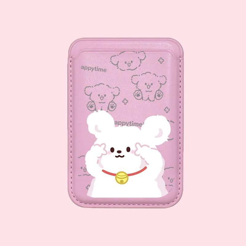 Cute Couple Photo Dog Cartoon Pattern Y2K Card Holder Magnetic For iPhone 17 For Samsung Galaxy S26 FE For MagSafe Wallet Cover