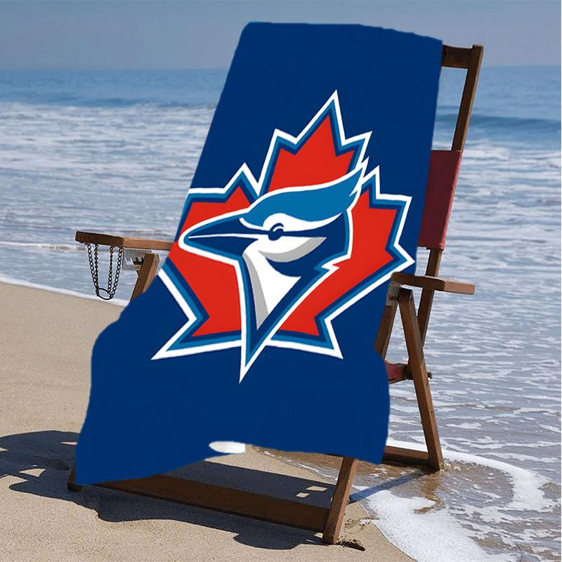 1pc Toronto Blue Jays Beach Towel, Beach and Seaside Swimming Pool Equipment, Fashion Pattern, Rectangular, Travel Essentials